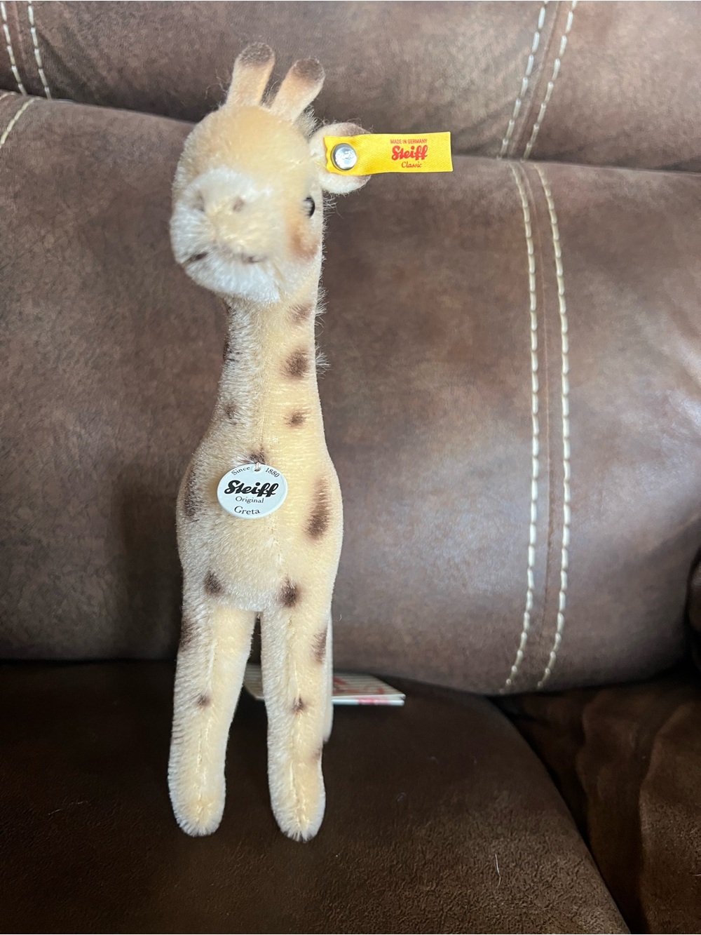 Steiff Greta Giraffe Plush Toy - Cream with Brown Spots